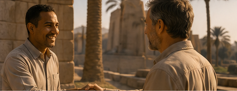 A local TheVTravel host welcoming a guest